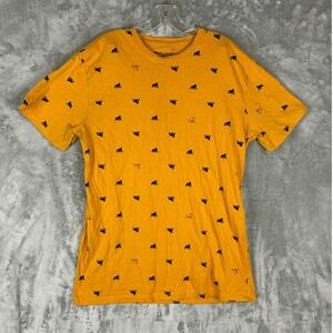 Knickerbocker Vintage Design Mens XL Gorilla Print T-Shirt Mustard Yellow Cotton